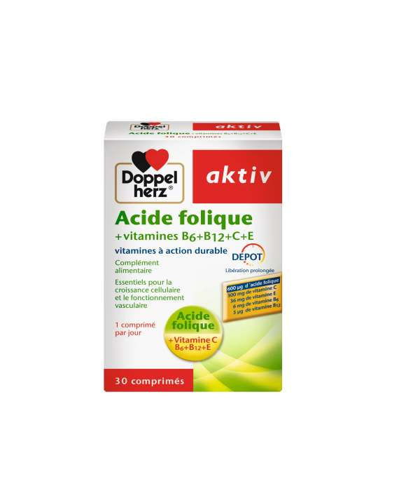 AKTIV Acide Folique Vitamines B+C+E 30 Comprimes