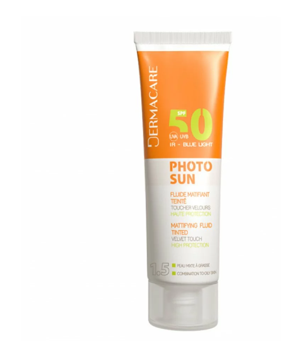 DERMACARE PHOTOSUN FLUIDE MATIFIANT TEINTÉ 1.5