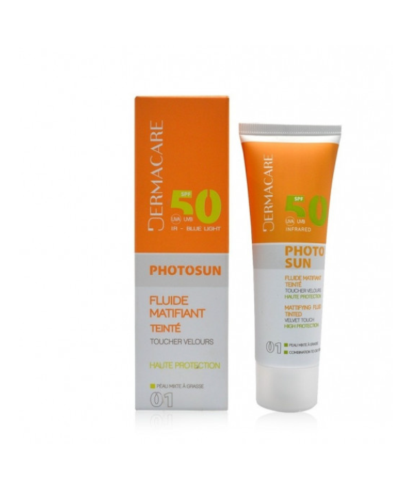 DERMACARE PHOTOSUN FLUIDE MATIFIANT TEINTÉ 01