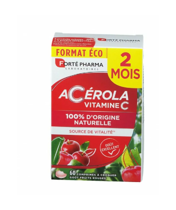 FORTE PHARMA ACEROLA Vitamine C 60 Comprimes a croquer