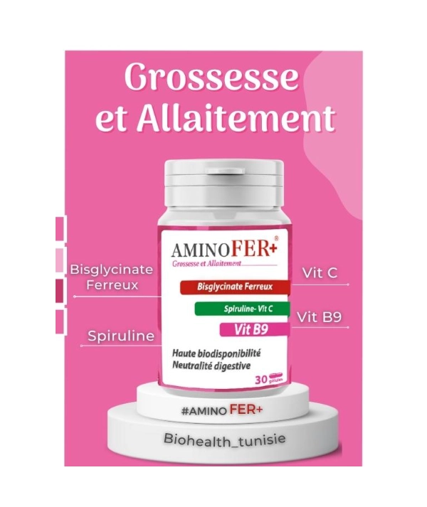 BIOHEALTH AMINOFER+ Grossesse et Allaitement 30 Gelules