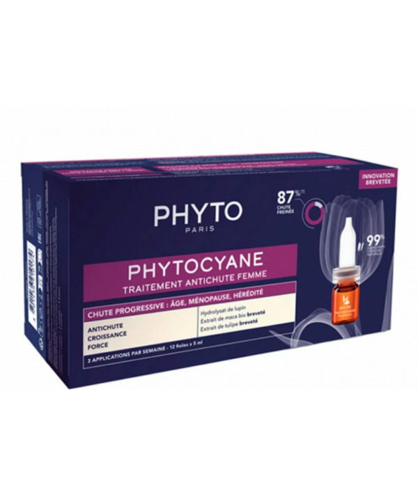 PHYTO PHYTOCYANE TRAITEMENT ANTICHUTE PROGRESSIVE FEMME 12X5ML