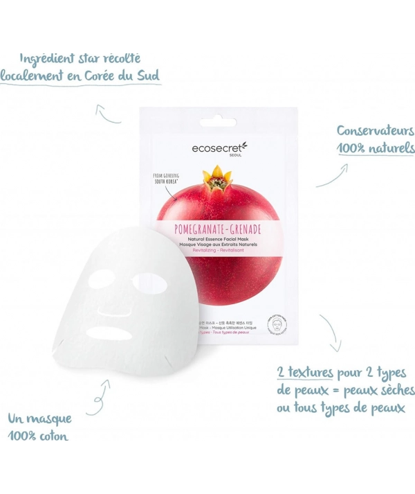 Ecoscret seoul masque visage à l'extrait naturel de grenade