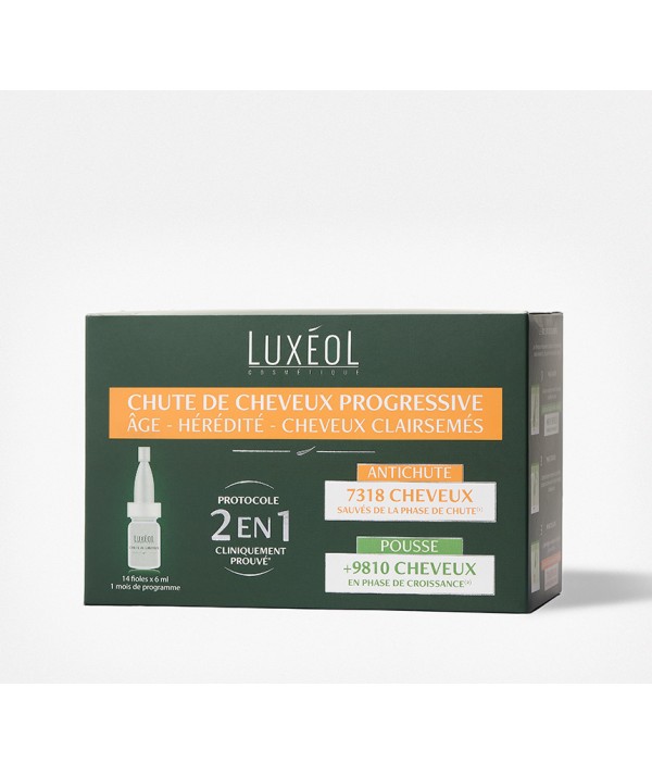LUXEOL CHUTE DE CHEVEUX PROGRESSIVE 2EN1 14X6ML