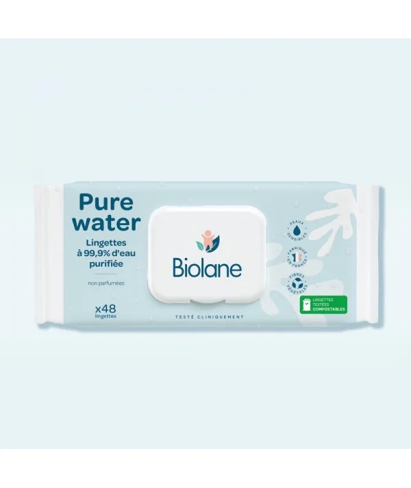 BIOLANE Lingettes Pure Water 48pcs