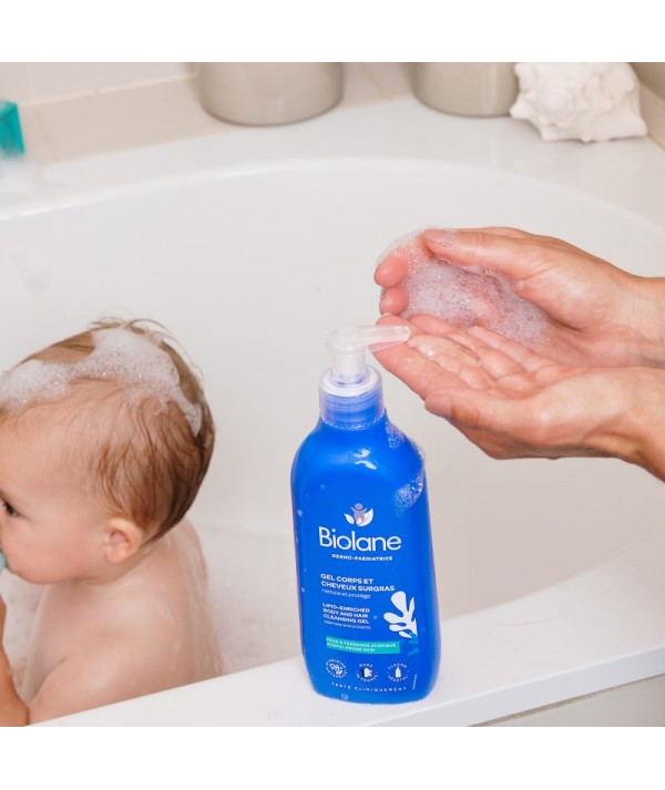 BIOLANE GEL CORPS ET CHEVEUX SURGRAS 350ML