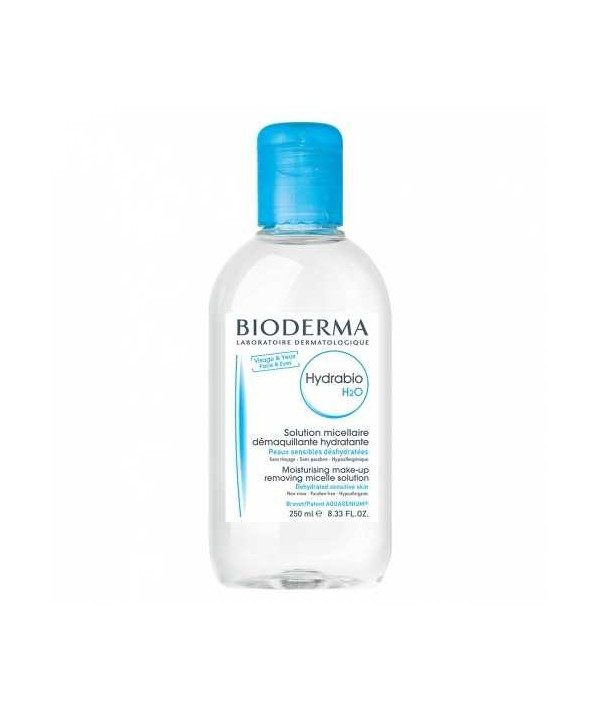 BIODERMA HYDRABIO H2O SOLUTION MICELLAIRE DEMAQUILLANTE HYDRATANTE PEAUX SENSIBLES 250ML
