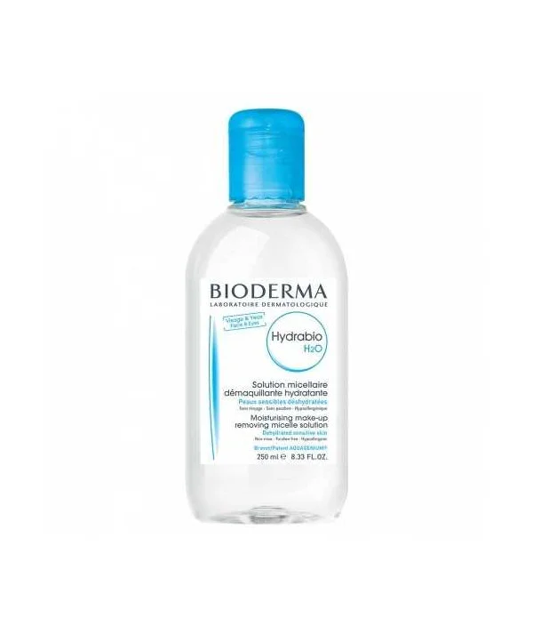 BIODERMA HYDRABIO H2O SOLUTION MICELLAIRE DEMAQUILLANTE HYDRATANTE PEAUX SENSIBLES 250ML