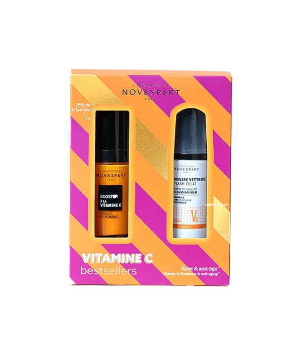 NOVEXPERT COFFRET SERUM BOOSTER A LA VITAMINE C+MOUSSE FLASH ECLAT 40ML
