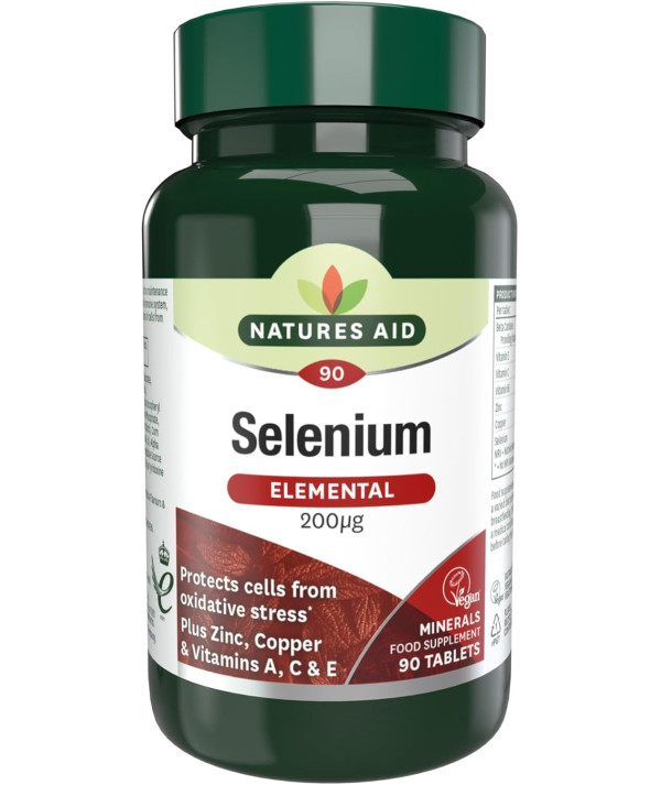 Natures Aid 200ug Sélénium - Pack de 90 Comprimés