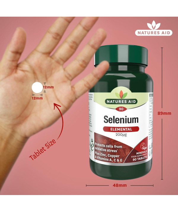 Natures Aid 200ug Sélénium - Pack de 90 Comprimés