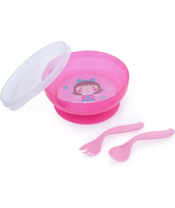 Canpol Bol avec Couverts et Couvercle "Rose" 350ml Canpol Bol avec Couverts et Couvercle "Rose" 350ml