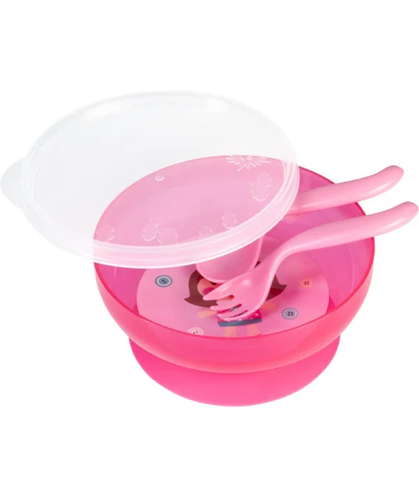 Canpol Bol avec Couverts et Couvercle "Rose" 350ml Canpol Bol avec Couverts et Couvercle "Rose" 350ml