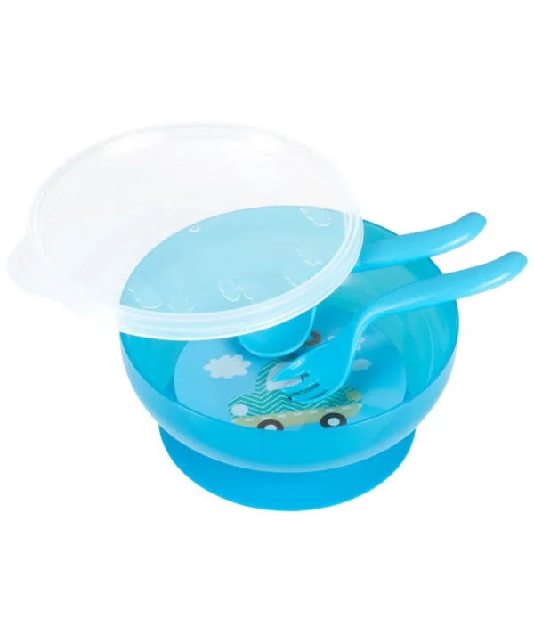 Canpol Bol avec Couverts et Couvercle "Bleu" 350ml