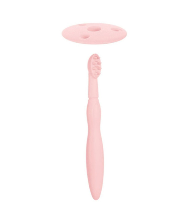 Canpol Brosse à dents en silicone "Rose"
