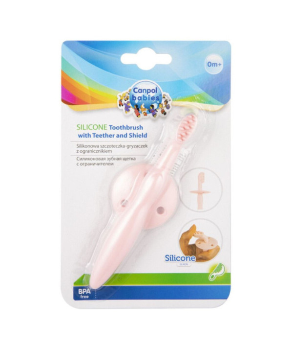 Canpol Brosse à dents en silicone "Rose"