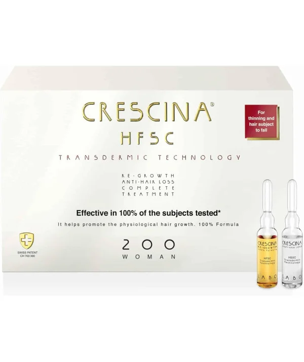 Crescina HFSC Transdermic Technology Physiologique Croissance des Cheveux 200 Femmes 20 Fioles
