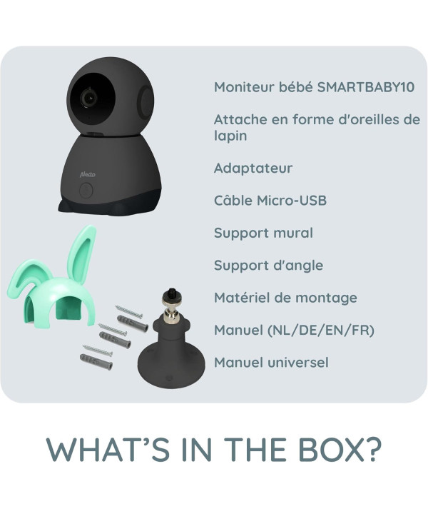 Alecto SMARTBABY10BK Babyphone WiFi avec caméra HD