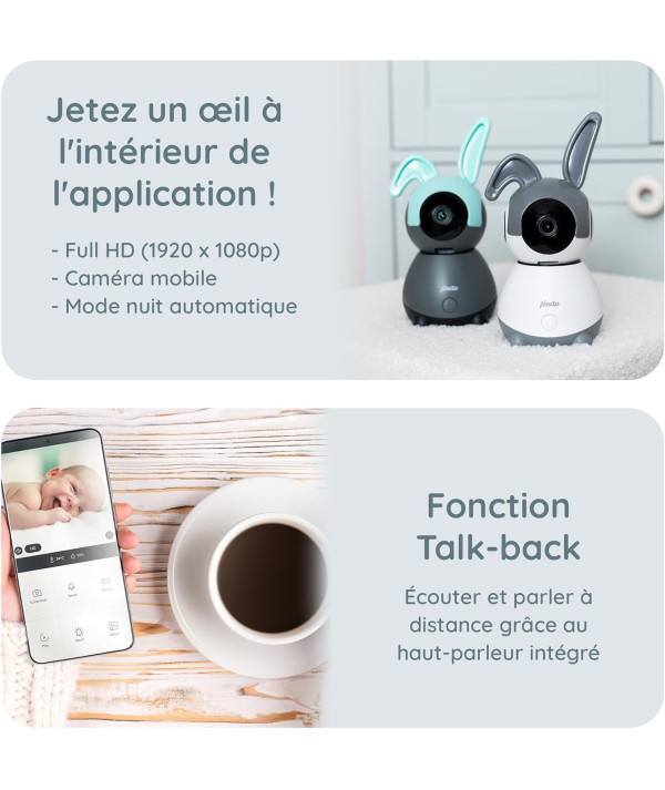 Alecto SMARTBABY10BK Babyphone WiFi avec caméra HD