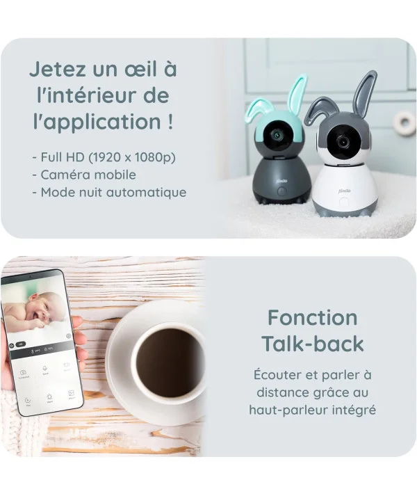 Alecto SMARTBABY10BK Babyphone WiFi avec caméra HD