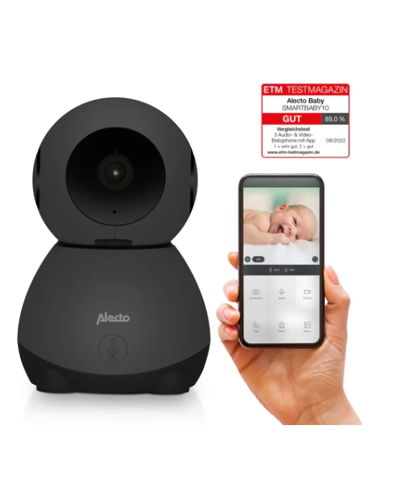 Alecto SMARTBABY10BK Babyphone WiFi avec caméra HD