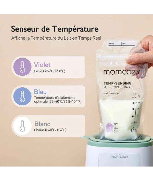Momcozy Sachets de Congélation Lait Maternel 180mL
