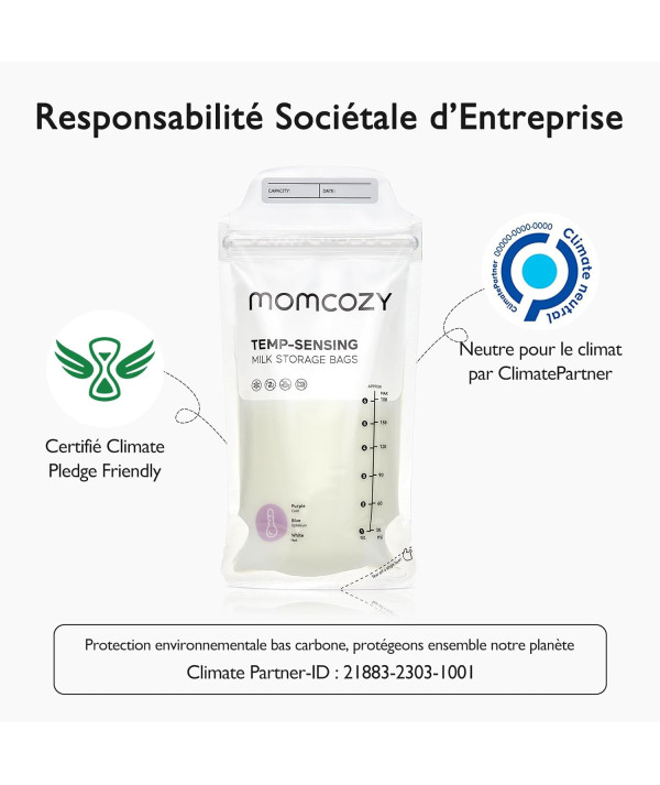 Momcozy Sachets de Congélation Lait Maternel 180mL
