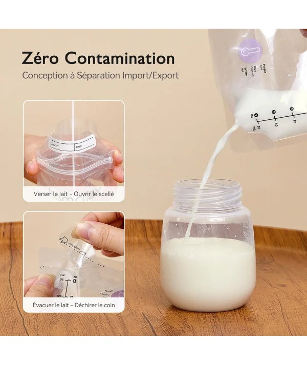 Momcozy Sachets de Congélation Lait Maternel 180mL
