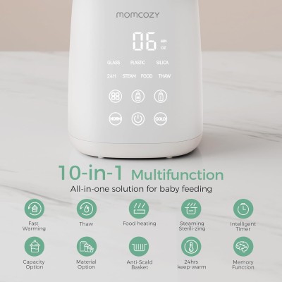 Momcozy Chauffe-Biberon Stérilisateur Intelligent 6-en-1