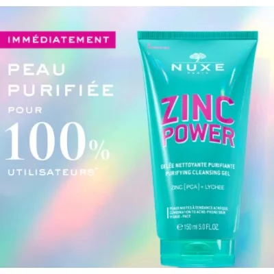 NUXE ZINC POWER GELEE NETTOYANTE PURIFIANTE 150ML