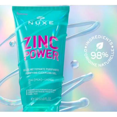 NUXE ZINC POWER GELEE NETTOYANTE PURIFIANTE 150ML