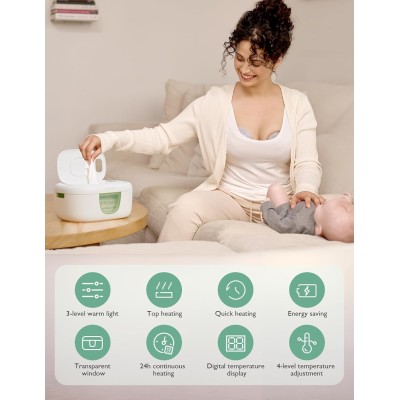 Momcozy Chauffe Lingettes & Veilleuse Intégrée
