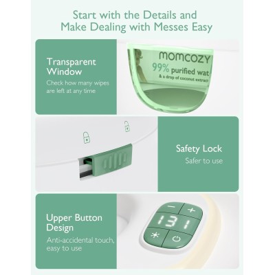 Momcozy Chauffe Lingettes & Veilleuse Intégrée