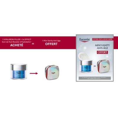 EUCERIN PACK  hyaluron filler 3x effect gel creme soin de nuit booster d’hydratation 50ml + TROUSSE