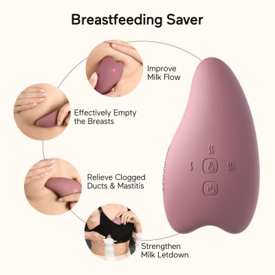 MOMCOZY MASSEUR DE LACTATION CHAUFFANT 2-EN-1