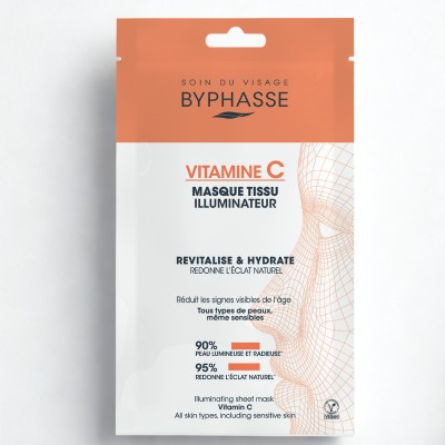 BYPHASSE MASQUE TISSU ILLUMINATEUR VITAMINE C SKIN BOOSTER 18ML