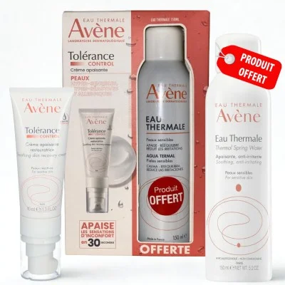 AVENE COFFRET TOLERANCE CONTROLE CREME APAISANTE RESTAURATRICE 40ML+EAU THERMALE 150ML (OFFERT)