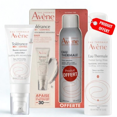 AVENE COFFRET TOLERANCE CONTROL BAUME APAISANT RESTAURATEUR 40ML+EAU THERMALE 150ML (OFFERT)