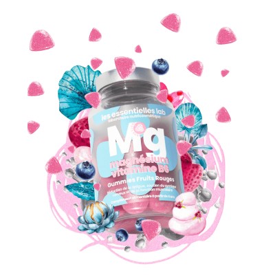 Les Essentielles Lab Magnesium + Vitamine B6 Fruits Rouges 60 Gummies