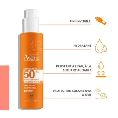 AVENE SPRAY SOLAIRE SPF50 Soins solaires Peaux sensibles SPRAY SOLAIRE SPF50