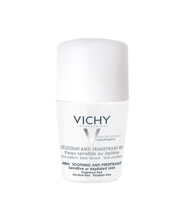 Vichy Déodorant Anti-Transpirant 48h Peau Sensible Ou Épilée Roll-On 50ml